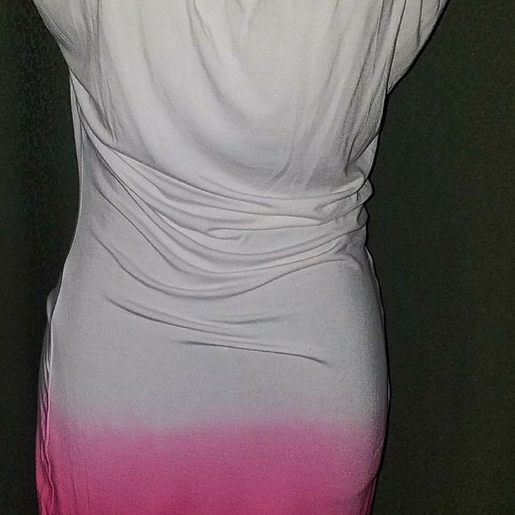 Venus Dress Drape Front Tie Dye Wht/Pink XS - Picture 2 of 10